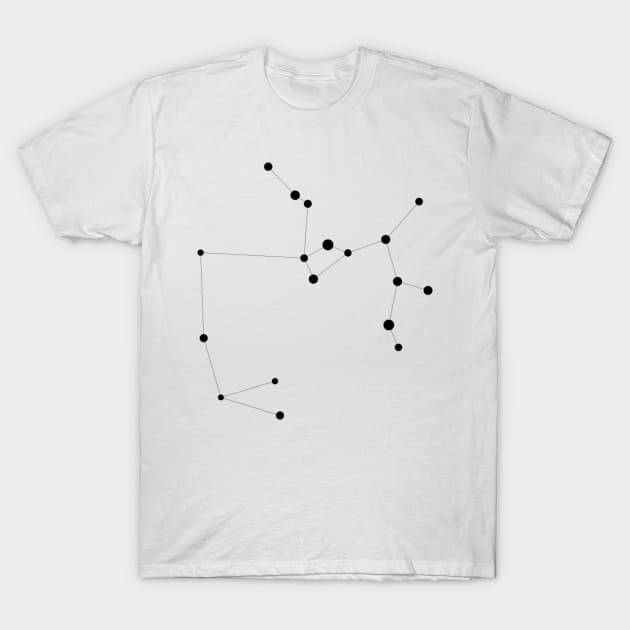 Sagittarius - Minimalist Zodiac Art T-Shirt by Constellations